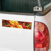 Geel en helder roze vrije bloemen bumpersticker (Op Truck)