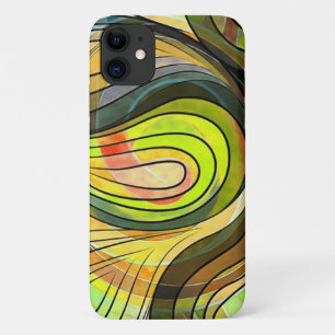 Geel en herfst bruin doodle met zwarte lijnen Case-Mate iPhone case