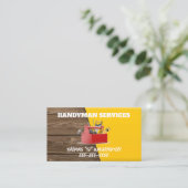 Geel en houten handyman visitekaartje (Staand voorkant)