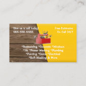 Geel en houten handyman visitekaartje (Achterkant)