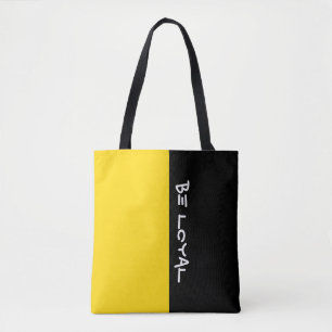 GEEL EN jouw tekst ZONDER kleuren Tote Bag