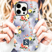 Geel en Koraal Monogram Bloemmotief Case-Mate iPhone Case