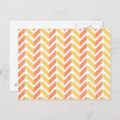 Geel en koraalchevron 3D-patroon Briefkaart (Voorkant / Achterkant)