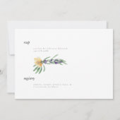 Geel en lavender Floral Bridal Shower Kaart (Achterkant)