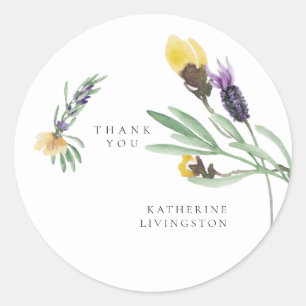 Geel en lavender Floral Vrijgezellenfeest Hartelij Ronde Sticker