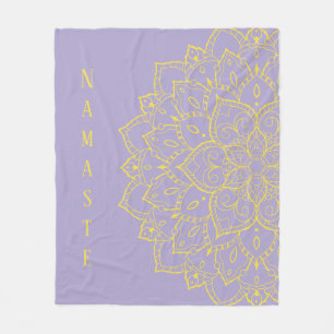 Geel en lavender Mandala Fleece Blanket