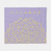 Geel en lavender Mandala Fleece Blanket (Voorkant (Horizontaal))