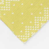 Geel en licht blauw nit patroon met monogram fleece deken (Hoek)