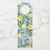 Geel en Licht Blauw Roos  Lentweduwen Flessenhanger (Achterkant)