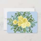 Geel en Licht Blauw Roos  Lentweduwen Kaart (Achterkant)