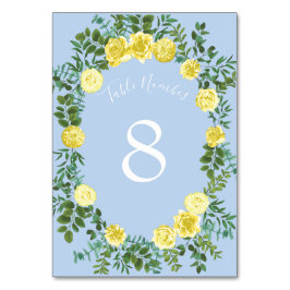 Geel en Licht Blauw Roos Lentweduwen Kaart