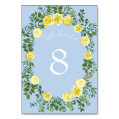 Geel en Licht Blauw Roos  Lentweduwen Kaart (Voorkant)