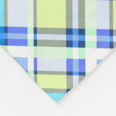 Geel en lichtblauw geruit printpatroon fleece deken (Hoek)