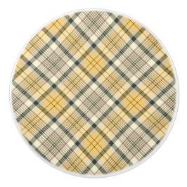 Geel en marineblauw keramische knop