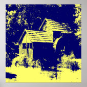 Geel en marineblauw Mabry Poster (Voorkant)