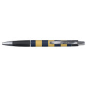 Geel en marineblauw Striped Monogram gepersonalise Pen (Achterkant)