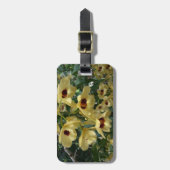 Geel en maroon Orchids Elegant Floral Bagagelabel (Voorkant verticaal)