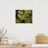 Geel en maroon Orchids Elegant Floral Poster (Keuken)