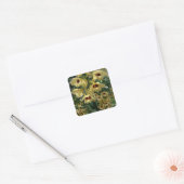 Geel en maroon Orchids Elegant Floral Vierkante Sticker (Envelop)