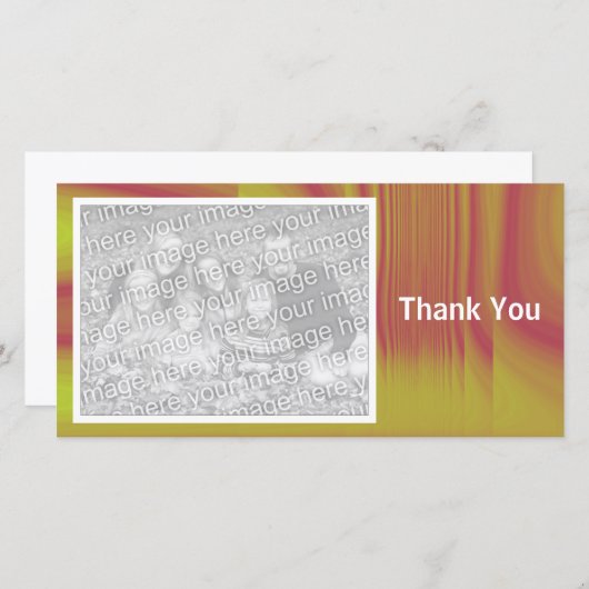 Geel en maroon Shadowed Bedankkaart (Voorkant / Achterkant)