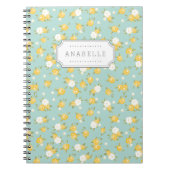 Geel en Mint Chic  Afdrukmonogram Notitieboek (Voorkant)