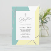 Geel en Mint Green Baptisme Kaart (Staand voorkant)