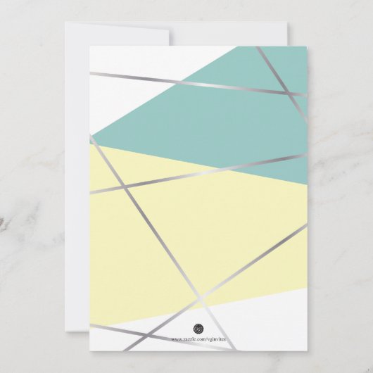 Geel en Mint Green Baptisme Kaart (Achterkant)