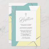 Geel en Mint Green Baptisme Kaart (Voorkant / Achterkant)