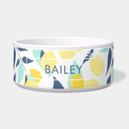 Geel en Mint Lemons Patroon Voerbakje