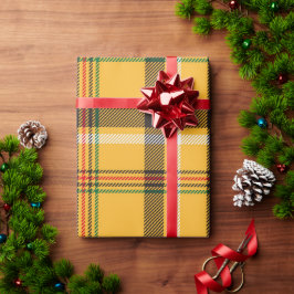 Geel en mosterd Buffalo Plaid Wrapping Paper Cadeaupapier