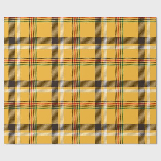 Geel en mosterd Buffalo Plaid Wrapping Paper Cadeaupapier (Vlak)