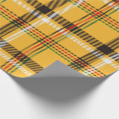 Geel en mosterd Buffalo Plaid Wrapping Paper Cadeaupapier (Hoek)