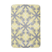 Geel en Navy Blue Scrollwork Pattern Mat (Voorkant Verticaal)