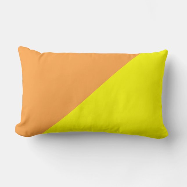 Geel en Neon Carrot Solid Color Background Kussen (Voorkant)