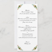 Geel en oranje aquarel bloemige trouwmenu aankondiging (Voorkant)