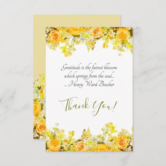 Geel en Oranje Bedankkaart (Voorkant / Achterkant)