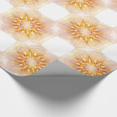 Geel en Oranje bloemenpatroon Cadeaupapier (Hoek)