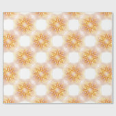 Geel en Oranje bloemenpatroon Cadeaupapier (Vlak)