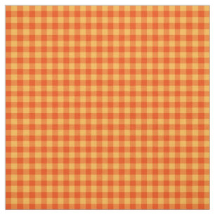 Geel en Oranje Check Gingham Pattern Stof