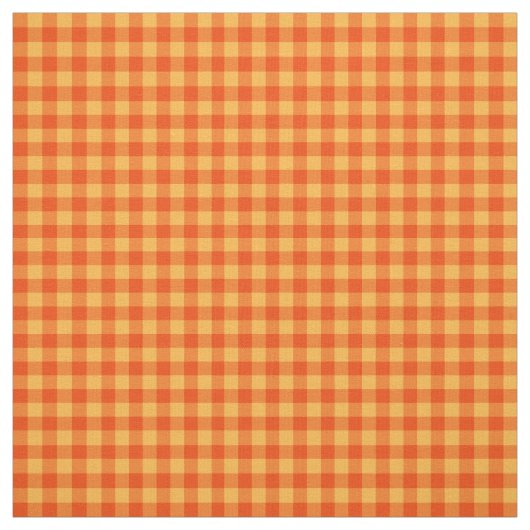 Geel en Oranje Check Gingham Pattern Stof (Swatch)