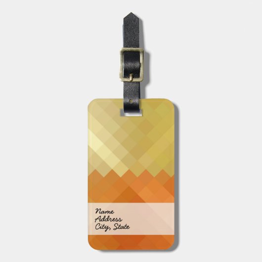 Geel en Oranje Chevron Seamless Pattern Bagagelabel (Voorkant verticaal)