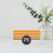Geel en Oranje Chevron Zigzag Pattern 2 Visitekaartje (Staand voorkant)
