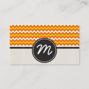 Geel en Oranje Chevron Zigzag Pattern 2 Visitekaartje