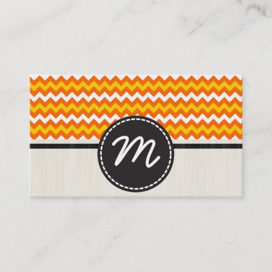 Geel en Oranje Chevron Zigzag Pattern 2 Visitekaartje (Voorkant)