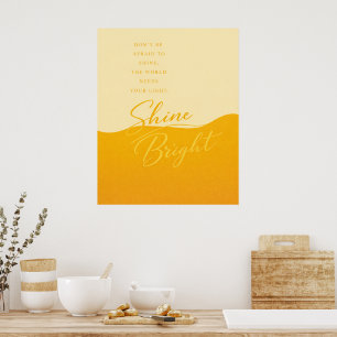 Geel en oranje citaatposter – Minimalistische wand Poster