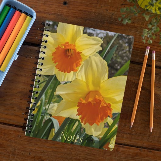 Geel en Oranje Daffodils Floral Notitieboek