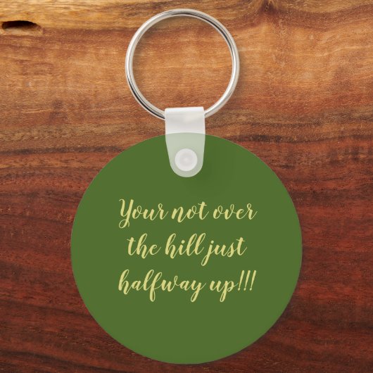 Geel en Oranje Dahlia Happy 50th Birthday Sleutelhanger (Achterkant)