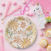 Geel en Oranje Daisies Baby shower Papieren Bordje (Feest)