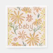 Geel en Oranje Daisies Baby shower Servet (Voorkant)