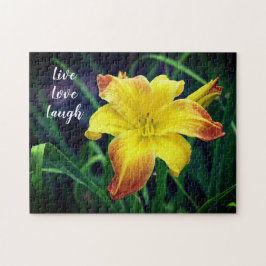 Geel en Oranje Daylily Motivatie Legpuzzel